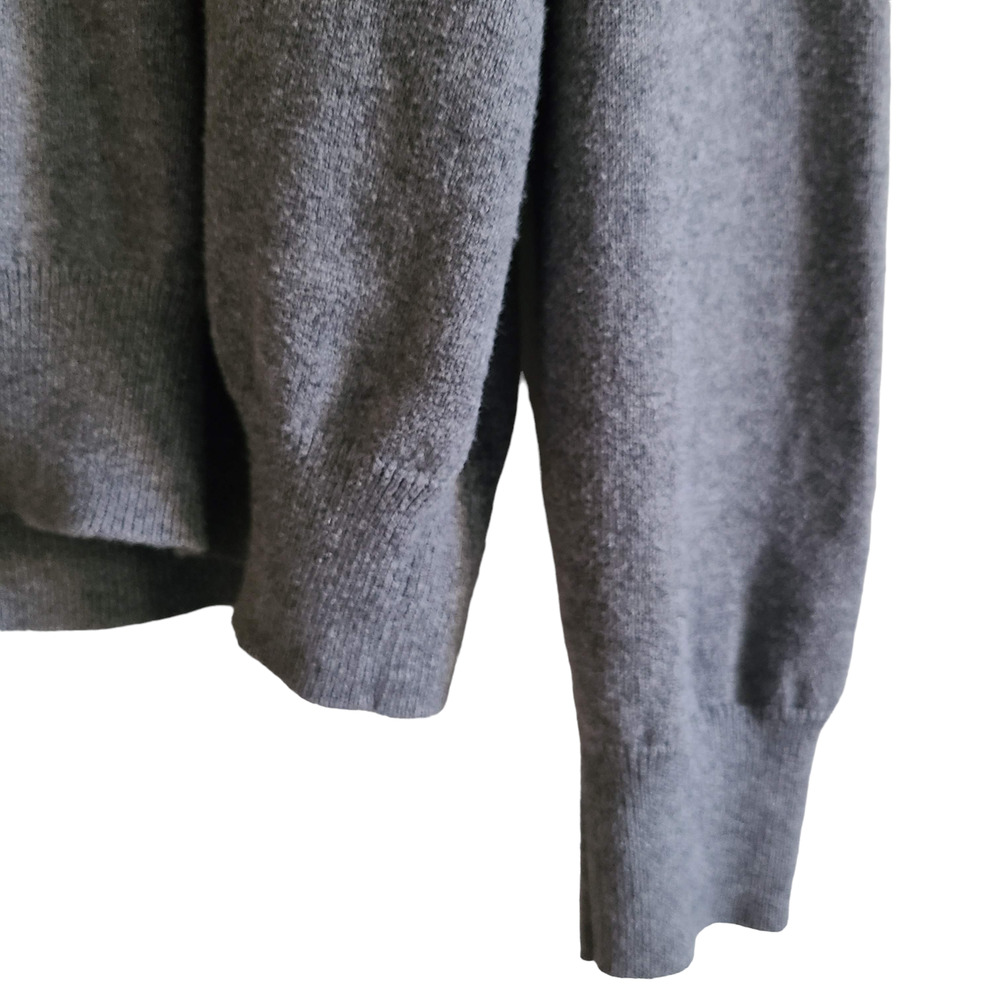 ALAN FLUSSER Gray 1/4 Zip Cotton Cashmere Blend Long Sleeve Sweater Men's Large - Picture 4 of 9